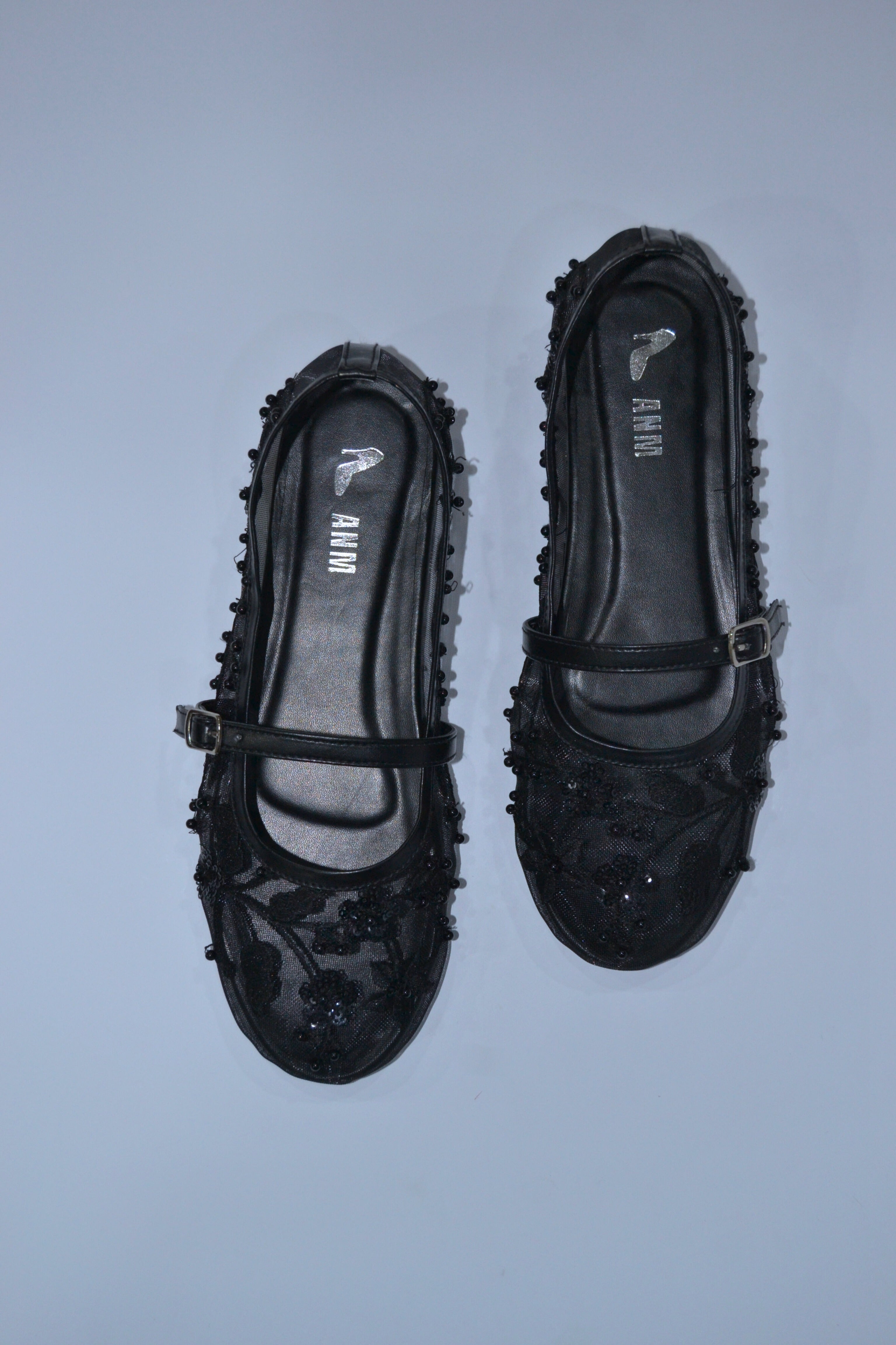 Rose Merry Black Ballet Pumps Shoes