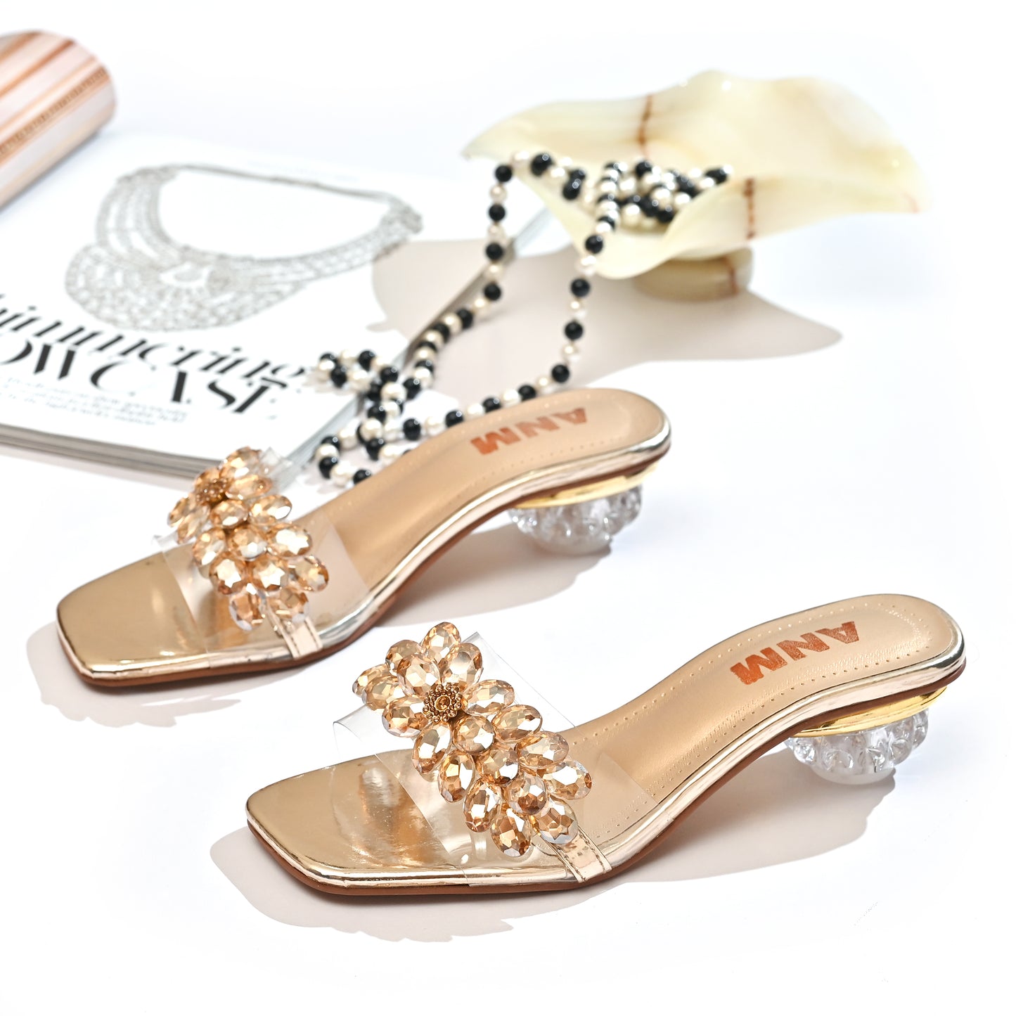 ANM Glass Bunch Heel (GOLDEN)