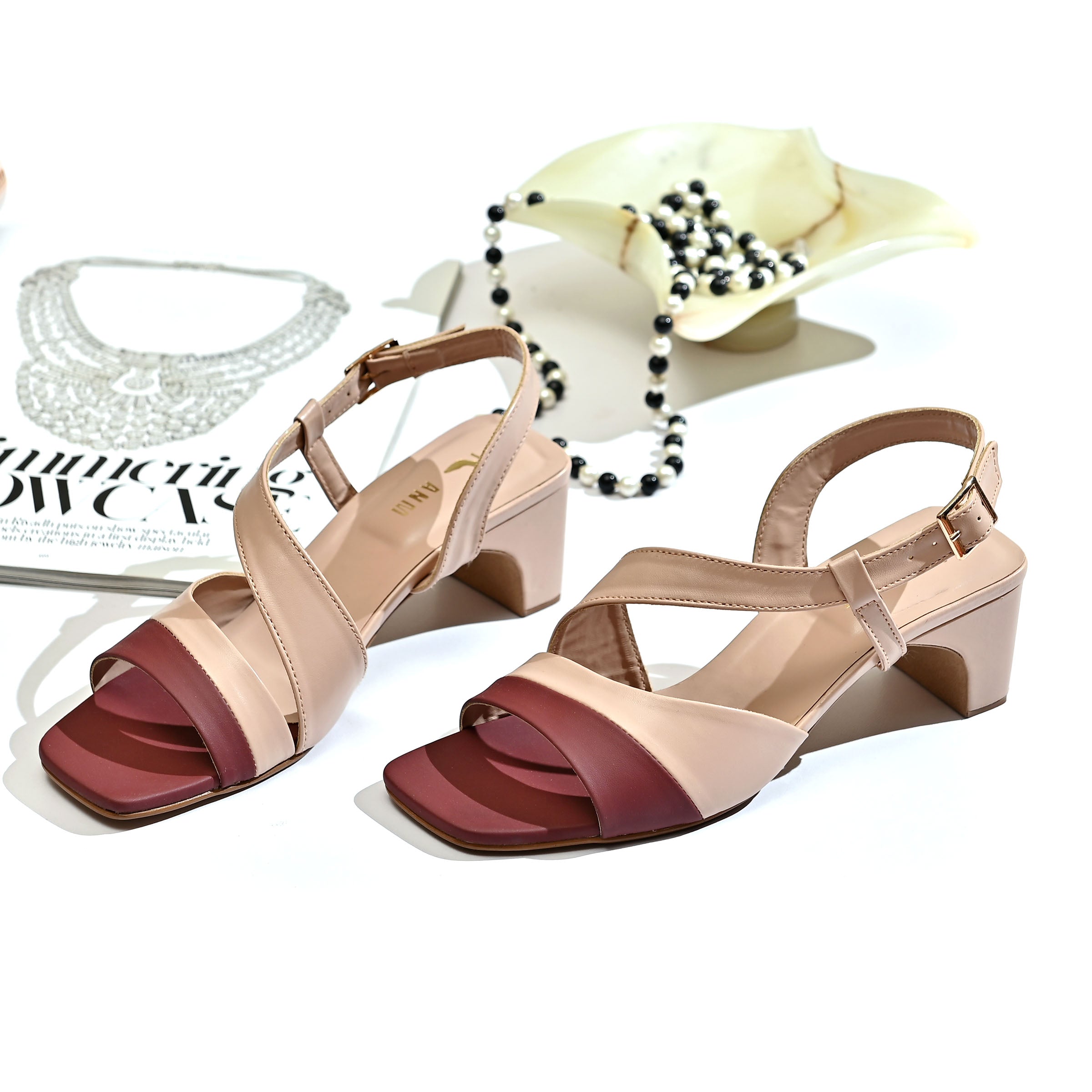 ANM Double-Shade Sandals (Maroon)