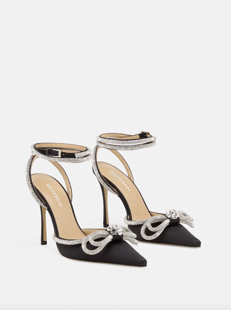 Celestia Black Pointed Toe Stiletto Heels