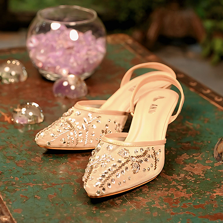 Pearl Touch Slingback Heels for girls