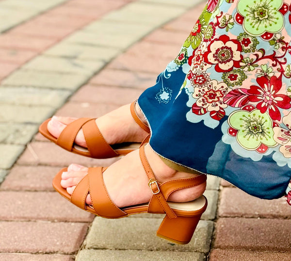 ANM Slingback Block Heel (Brown)