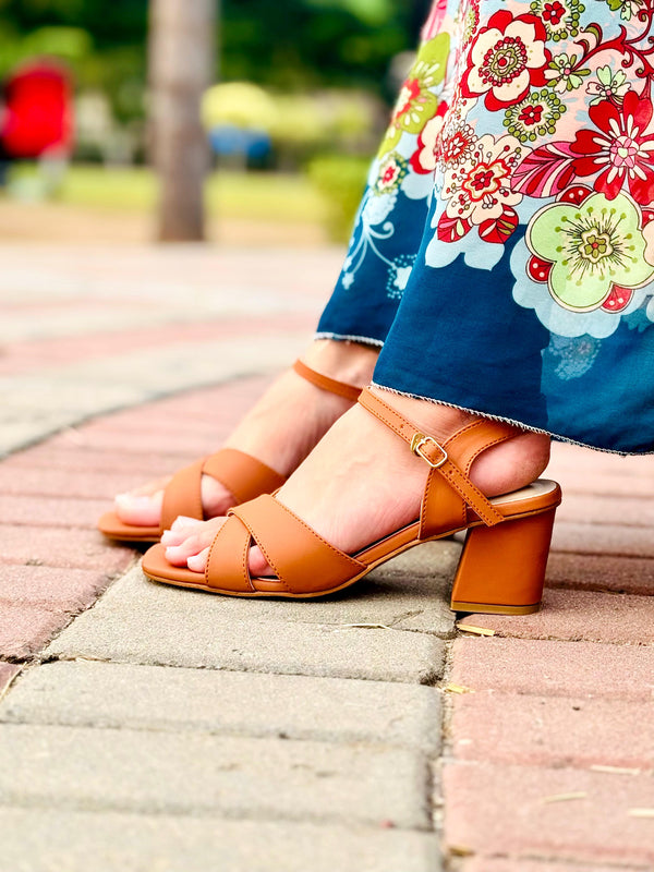 ANM Slingback Block Heel (Brown)