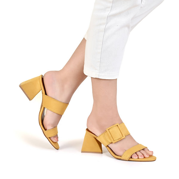 ANM Chunky Heels Sandals (Yellow)