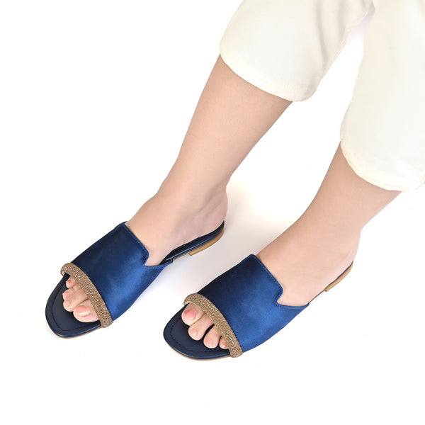 ANM Velvety Slides (Blue)