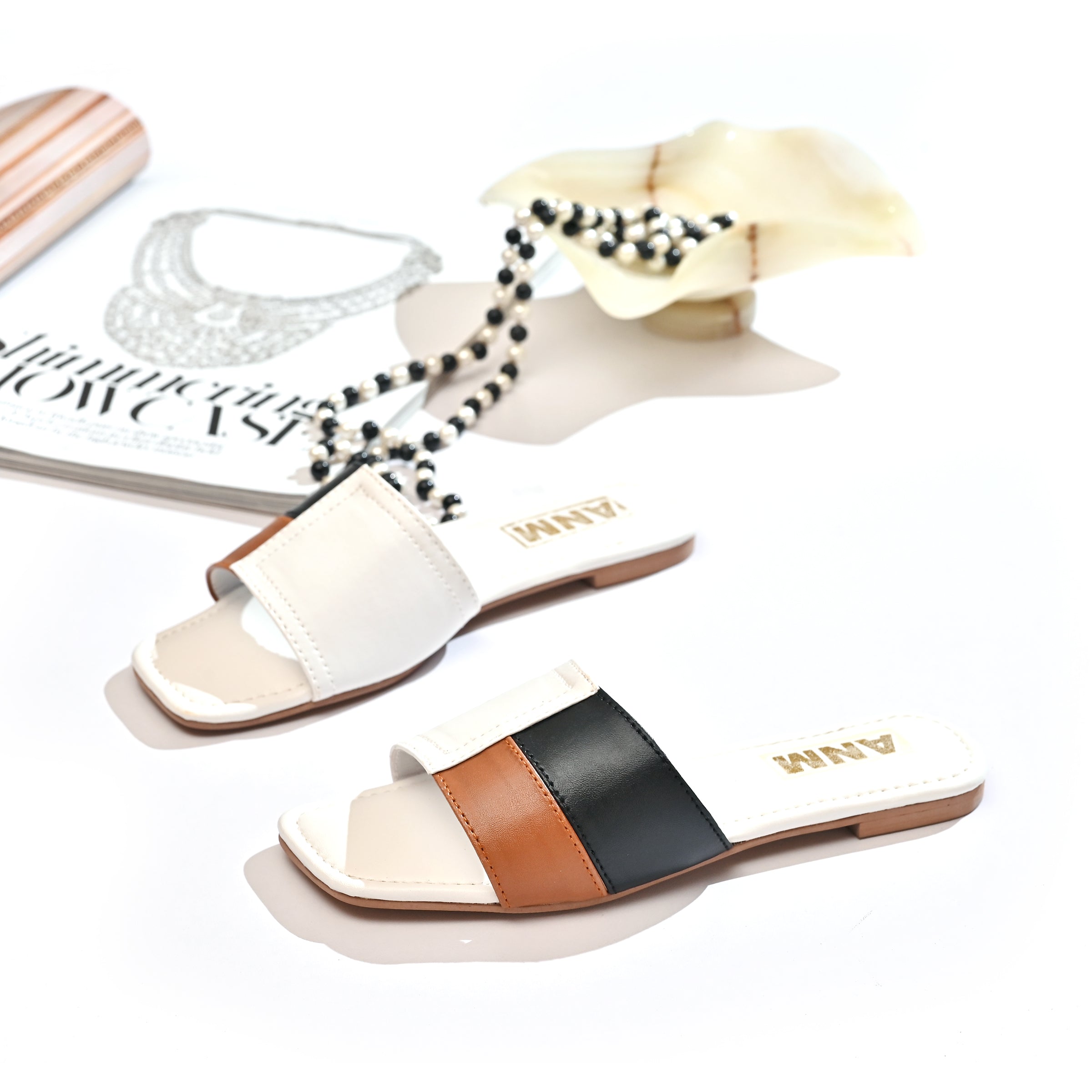 Checker Slippers (white)